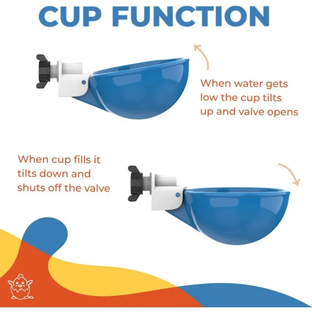 5PCS Poultry Kit Automatic Chicken Water Feeder Automatic Drinking Bowl Feeding Watering Supplie Chicken Waterer