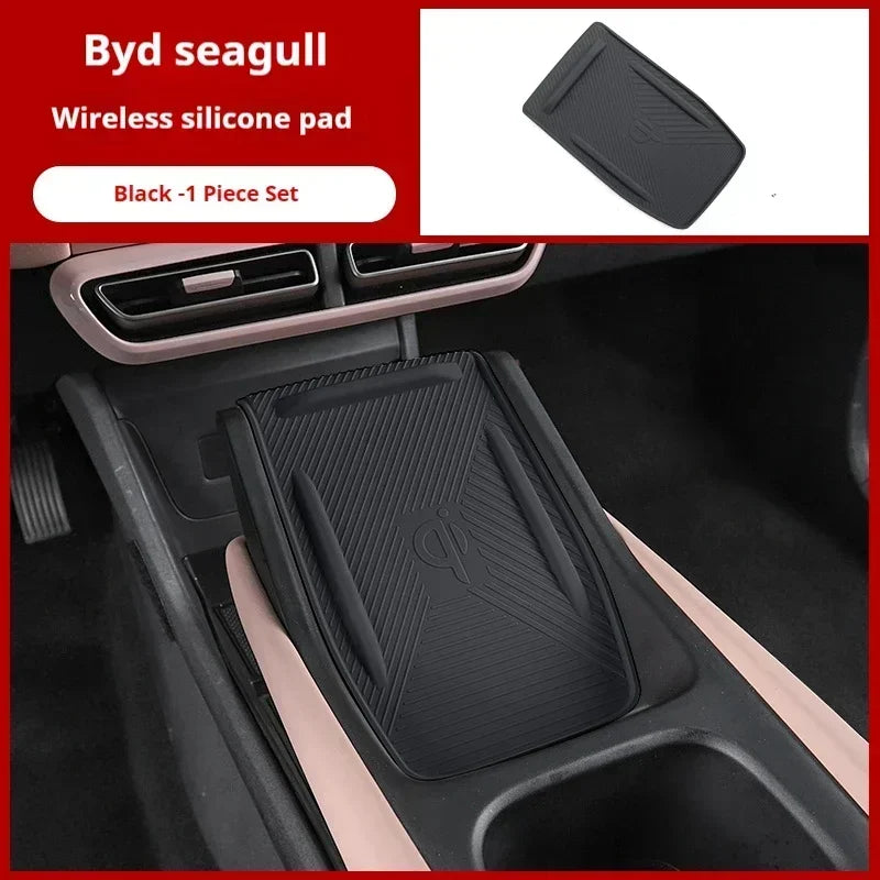 For BYD Seagull Wireless Charging Silicone Pad Interior Cup Holder Special Products Decorative Protection Artifact Accessories