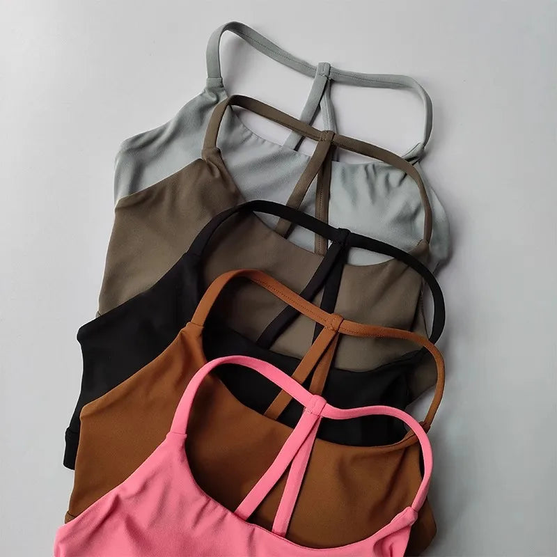 Women's Sexy Back Sports Bra Top Push-Up Yoga Underwear Fitness Crop Top Workout Yoga Top Soft Beauty Back Bras Gym Underwear