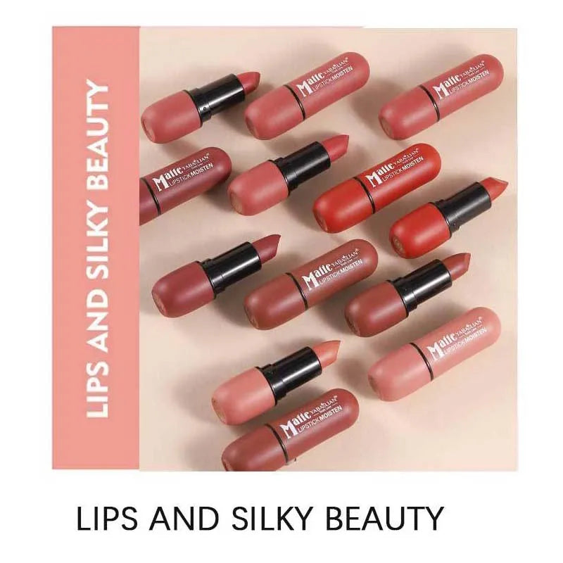 6-Color Matte Lipstick: Velvet Lip Color, Smooth, Waterproof, Long-Lasting Color Lip Makeup