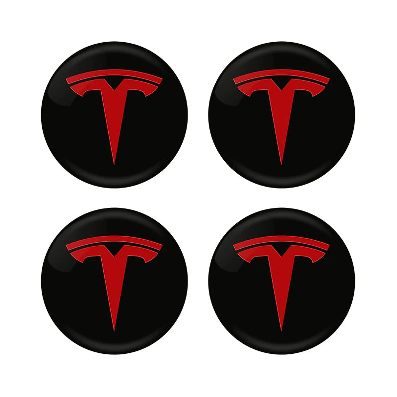 4pcs 56mm Car Wheel Center Hub Cap Badge Emblem Decal Wheel Sticker For Tesla Model Y 3 S X Roadster