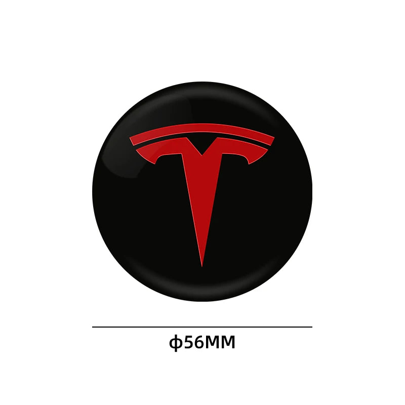 4pcs 56mm Car Wheel Center Hub Cap Badge Emblem Decal Wheel Sticker For Tesla Model Y 3 S X Roadster