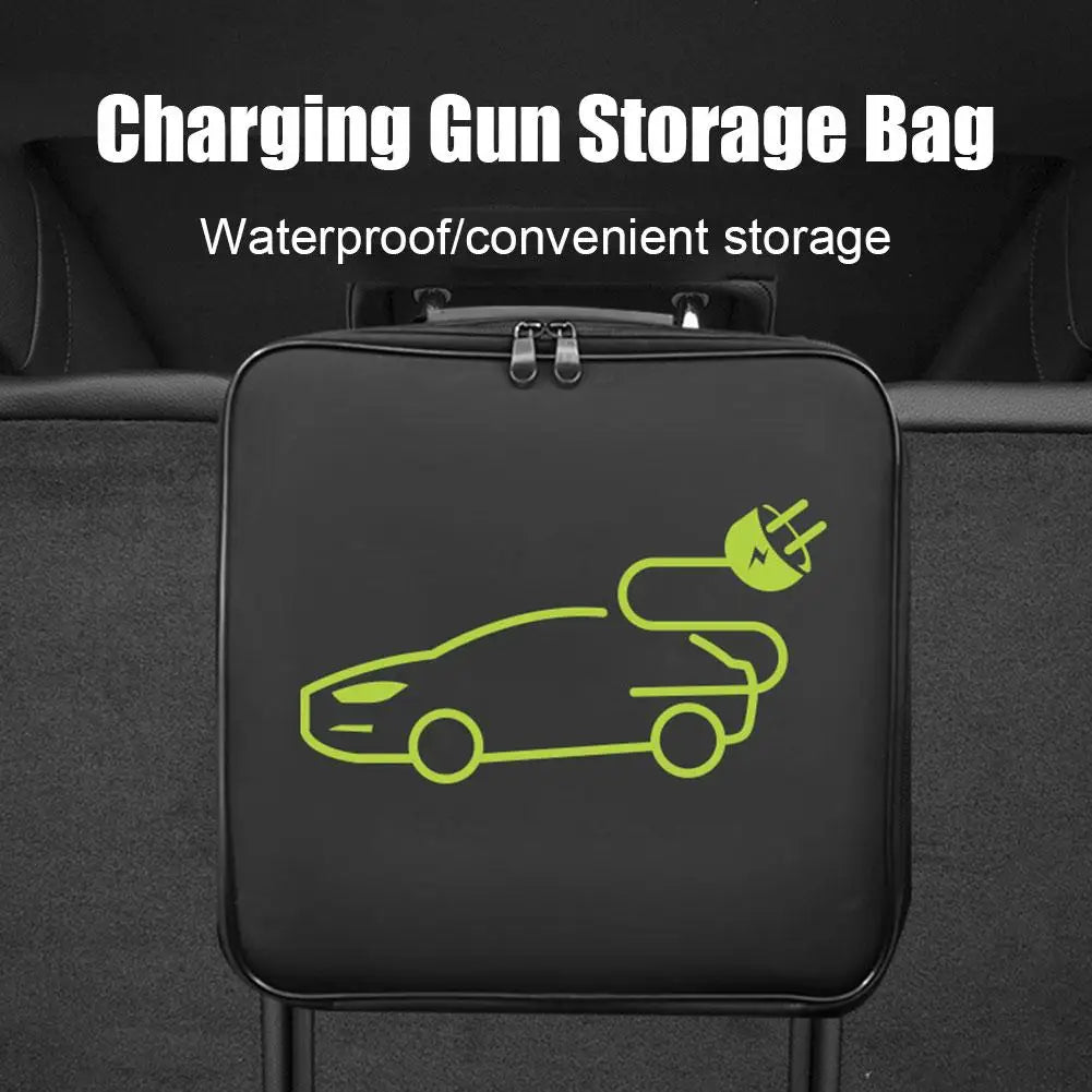 Electric car Battery Jumper Cable storage Bag Waterproof EV Car Rechargeable Gun Storage Organizer For Charging Cables Cords