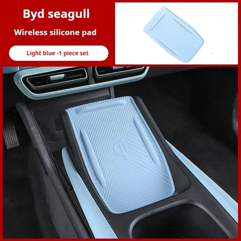 For BYD Seagull Wireless Charging Silicone Pad Interior Cup Holder Special Products Decorative Protection Artifact Accessories