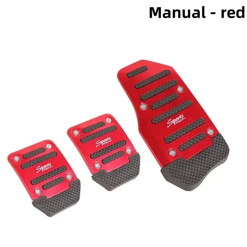 New 3Pcs/set Universal Non-Slip Aluminum Manual Transmission Car Pedal Cover Set Kit Pedali Red/Blue/Silver Car Accessories