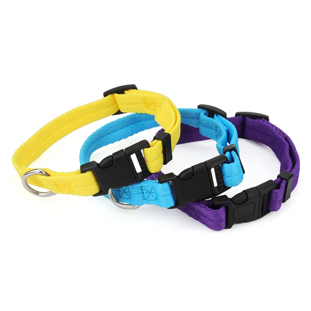 Adjustable Dog Collars for Small Medium Large Dogs,Thin Nylon Webbing & Quick Release Plastic Buckle Dog Collar Pet Accessories
