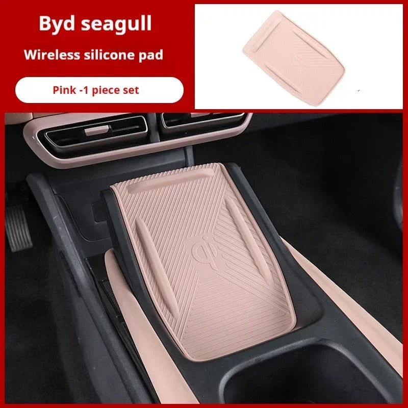 For BYD Seagull Wireless Charging Silicone Pad Interior Cup Holder Special Products Decorative Protection Artifact Accessories