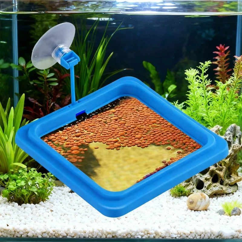 Aquarium Feeding Ring Fish Tank Station Floating Food Tray Feeder Square Circle Accessories Fish Foods Feeder With Suction Cup