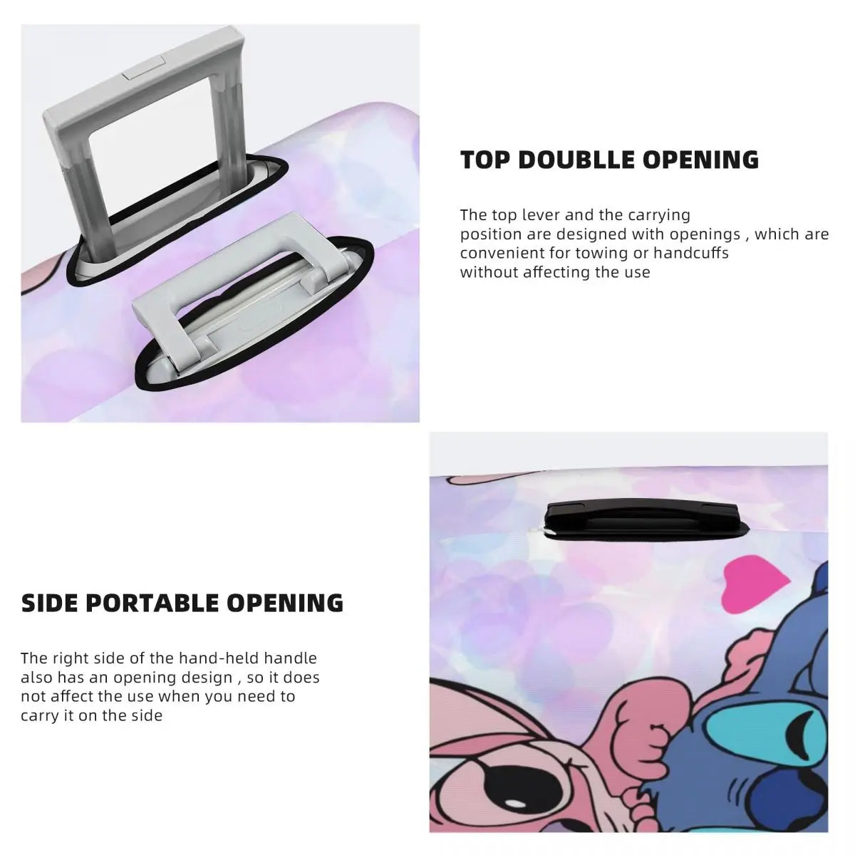 Custom Stitch Cartoon Suitcase Cover Washable Travel Luggage Covers for 18-32 inch