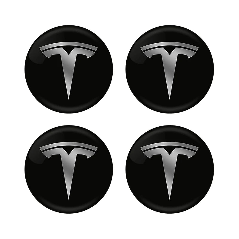 4pcs 56mm Car Wheel Center Hub Cap Badge Emblem Decal Wheel Sticker For Tesla Model Y 3 S X Roadster